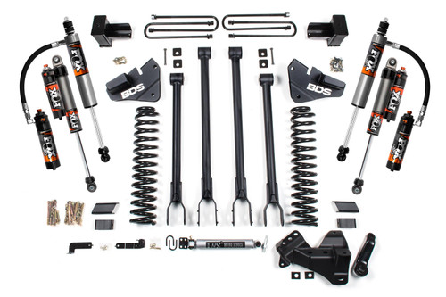 BDS Suspension 4 Inch Lift Kit | 4-Link Conversion | Ford F250/F350 Super Duty (17-19) 4WD | Diesel | 5 Inch Block w/ 2 and 3 Leaf Main / FOX 2.5 Performance Elite 