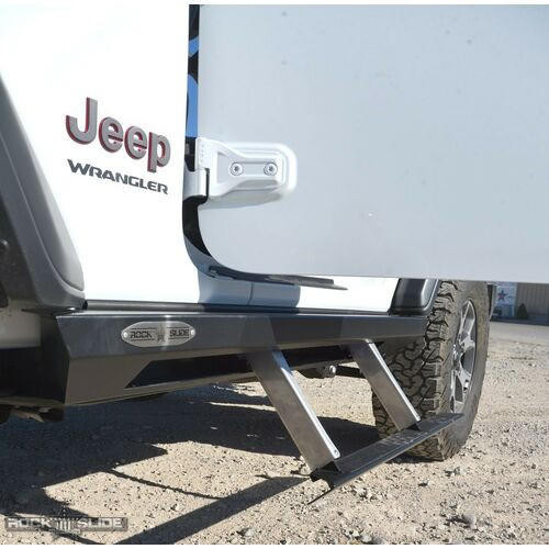 Rock Slide Engineering Jeep JL Side Step Sliders For 2024 Wrangler JL 2 Door Models Set  