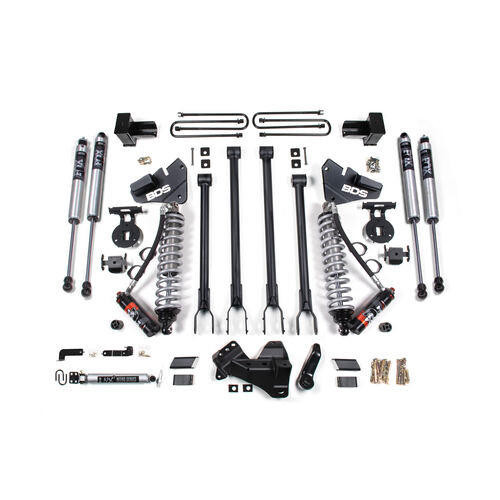 BDS Suspension 4 Inch Lift Kit w/ 4-Link - FOX 2.5 Performance Elite Coil-Over Conversion - Ford F250/F350 Super Duty (17-19) 4WD - Diesel BDSBDS1537FPE 