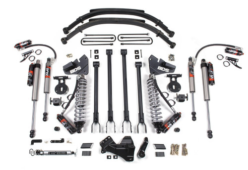 BDS Suspension 4 Inch Lift Kit w/ 4-Link | FOX 2.5 Performance Elite Coil-Over Conversion | Ford F250/F350 Super Duty (17-19) 4WD | Diesel | Leaf Springs / FOX 2.5 Performance Elite 