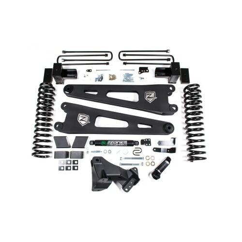 Zone Offroad 17-19 Ford F-250/350 Super Duty 4 Inch Radius Arm Lift Kit 2 Inch Rear Block Gas 3 Leaf Main Fox Adventure Shocks Adventure Series Shocks Zone Offroad 