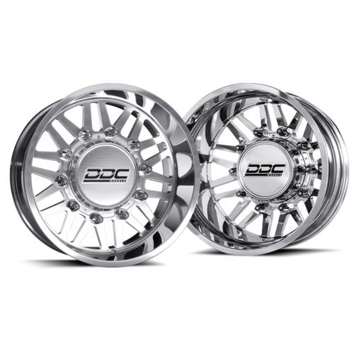 DDC Wheels Dually Wheels Aftermath Polished 22x8.25 8x165 SS Fronts 94-18 Dodge Ram 3500 92-10 Silverado/Sierra 3500 87-97 Ford F-350 DDC Wheels 