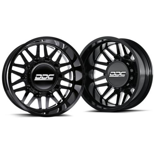 DDC Wheels Dually Wheels Aftermath Black/Mill 22x8.25 8x200 SS Fronts For 05-23 Ford F-350 11-14 F-450 DDC Wheels 