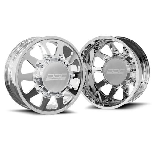DDC Wheels Dually Wheels The Ten Forged 22x8.25 10x225 Polished 05-10 Ford F-450/F-550 / 15-23 Dodge Ram 4500/5500 DDC Wheels 
