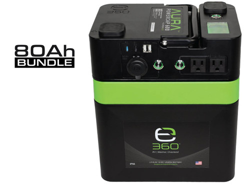 Expion 360 E360 80Ah AURA Inverter Bundle(1) EX-AURA001: AURA 600W Inverter (1) EX-G24-80C: E360 12.8V 80Ah G24 High-Density LiFePO4 Deep Cycle Battery 