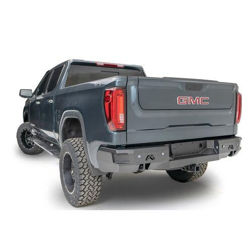 Fab Fours Premium Rear Bumper Uncoated/Paintable w/Blind Spot Monitor Mount GS23-W5851-B 