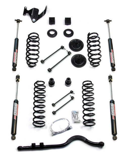 TeraFlex 07-18 Wrangler JK 4 Door 3 Inch Coil Spring Base Lift Kit w/ Front Track Bar & 9550 VSS Twin-Tube TeraFlex 1251220 