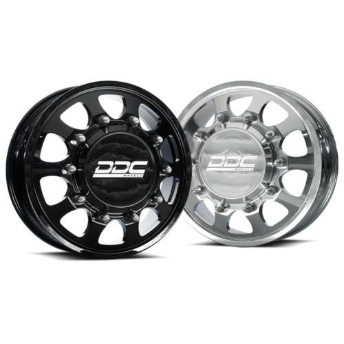 DDC Wheels Dually Wheels The Shield 22x8.25 8x200 Polished 05-25 Ford F-350 11-14 Ford F-450 19-25 Dodge Ram 3500 DDC Wheels 