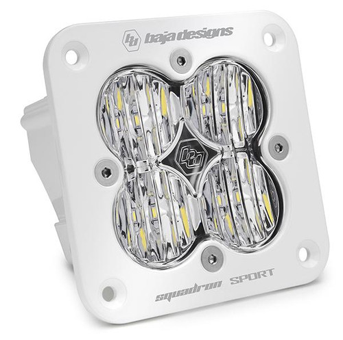 Baja Designs Squadron Sport White Flush Mount LED Auxiliary Light Pod (Wide Cornering; Clear) 