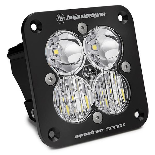 Baja Designs Squadron Sport Black Flush Mount LED Auxiliary Light Pod (Driving/Combo; Clear) 