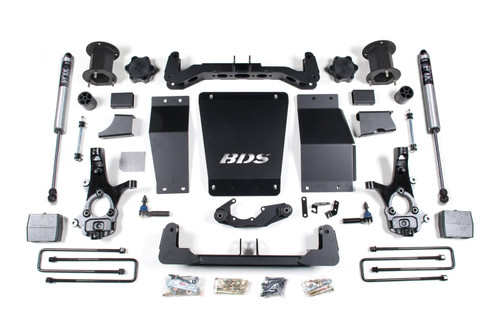 BDS Suspension 6.5 Inch Lift Kit | Chevy Silverado or GMC Sierra 1500 (14-18) 4WD | 4 Inch Block Kit / FOX 2.0 Performance Series / Cast Steel 