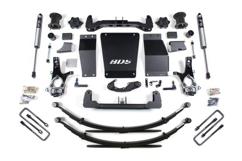 6.5 Inch Lift Kit | Chevy Silverado or GMC Sierra 1500 (14-18) 4WD | Leaf Springs / FOX 2.0 Performance Series / Aluminum / Stamped Steel