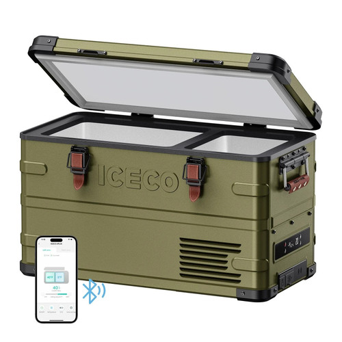 JEEP APL35 Dual Zone 12V Portable Freezer | ICECO | 37 QT | 35 LT | Olive