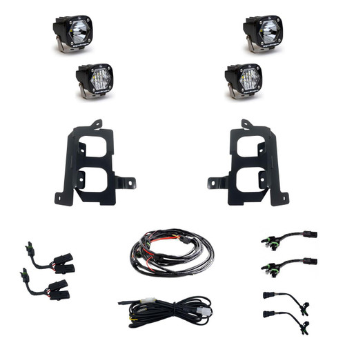 Baja Designs S1 Dual Fog Pocket Kit - '19-22 Sierra 1500 (Wide Cornering/Spot; Clear/Clear) 