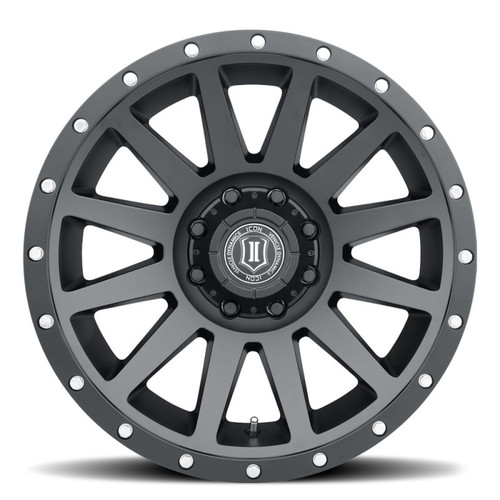 ICON Compression 20x10 8x6.5 -19mm Offset 4.75in BS 121.4mm Bore Satin Black Wheel