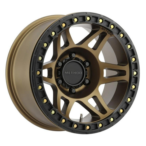 Method Wheels Method MR106 Beadlock 17x9 -44mm Offset 5x5 71.5mm CB Method Bronze w/BH-H24125 Wheel 