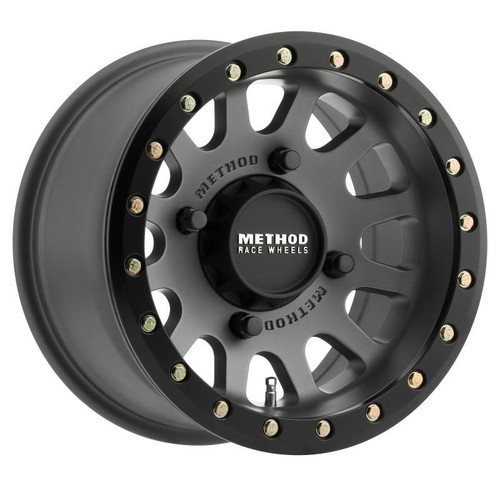 Method Wheels Method MR401 UTV Beadlock 14x7 / 4+3/13mm Offset / 4x156 / 132mm CB Titanium Wheel- Matte Black Ring 