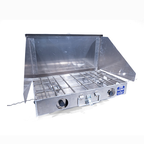 Aluminum Propane Camping Stove | 2 Burner 22 inch | Right Connection w/ Windscreen PARST-2B22W-R Aluminum Propane Camping Stove | 2 Burner 22 inch | Right Connection w/ Windscreen PARST-2B22W-R