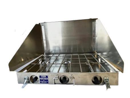 Partner Steel Stove | 3 Burner 26" (26" x 16") | Left Connection w/ Windscreen PARST-3B26W-L 