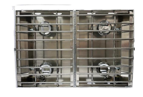 Partner Steel Aluminum Propane Camping Stove | 4 Burner 16 inch | Break Apart Hinge | Right Connection PARST-4B16H-R 