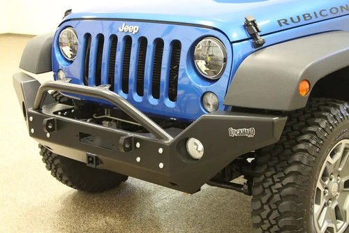 Rock Hard 4x4 Patriot Series Full Width Front Bumper w/ Receiver w/ Lowered Winch Mount for Jeep Wrangler JK 2007 - 2018 [RH-5009]