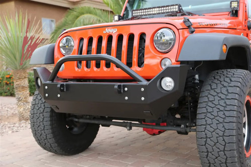 Rock Hard 4x4 Aluminum Patriot Series Mid Width Front Bumper for Jeep Wrangler JK 2007 - 2018 [RH-5049]