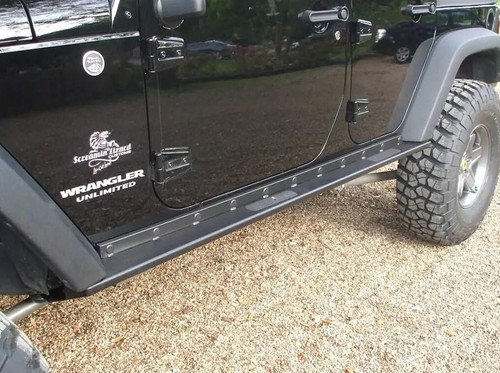  Rock Hard 4x4 Patriot Series "Boat Side" Rock Sliders w/ Tread Plate for Jeep Wrangler JK 4DR 2007 - 2018 [RH-6006-T] 
