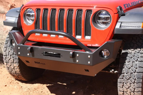 Rock Hard 4x4 Patriot Series Mid Width Front Bumper w/ Lowered Winch Plate for Jeep Wrangler JL 2018 - Current [RH-90216]