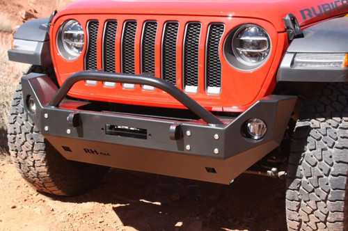 Rock Hard 4x4 Alumium Patriot Series Mid Width Front Bumper w/ Lowered Winch Plate for Jeep Wrangler JL 2018 - Current [RH-90248]