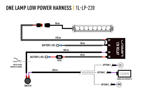 Single-Lamp Harness Kit (Low Power, 12V)