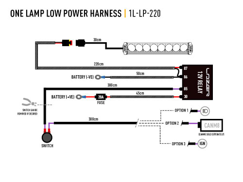 Triple R Lights Single-Lamp Harness Kit (Low Power, 12V) 
