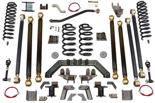 Jeep Wrangler 4.0 Inch Pro Series 3 Link Long Arm Lift Kit W/Rear 5 Inch Stretch 97-06 Wrangler TJ Clayton Off Road