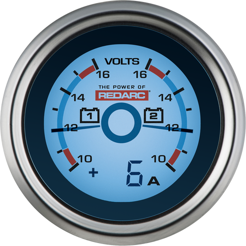 REDARC Dual Bat. Voltage Gauge G52-VVA