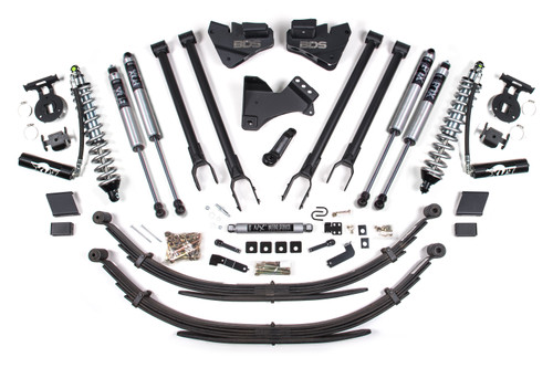 17-19 Ford F250/F350 4" 4 Link Suspension System Coilover DSC Kit w/Replacement Rear Leaf Springs - DSL
