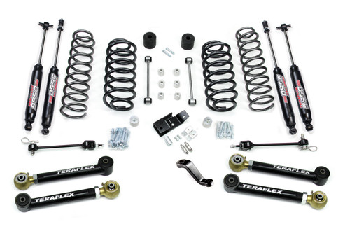 TJ 4" Lift Kit w/ 4 Lower FlexArms, Trackbar & 9550 Shocks