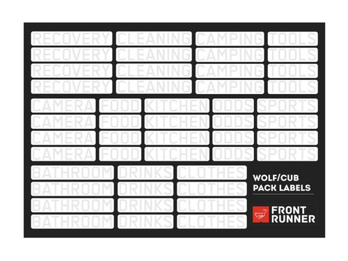 Front Runner Wolf/Cub Pack Campsite Organizing Labels SBOX026 