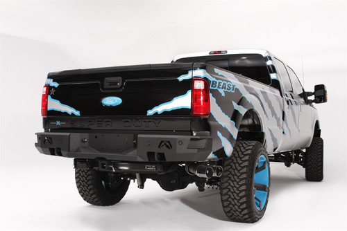 Heavy Duty Rear Bumper 2 Stage Black Powder Coated w/Sensors FS08-W1351-1