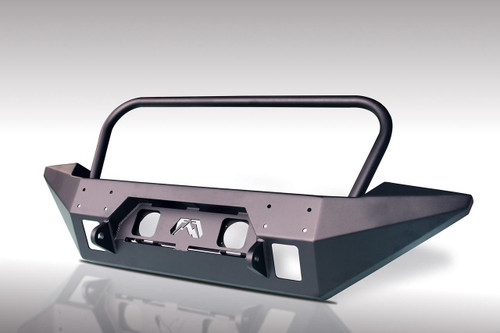 Fab Fours FMJ Full Width Winch Front Bumper 2 Stage Black Powder Coated w/Grill Guard JK07-B1858-1 