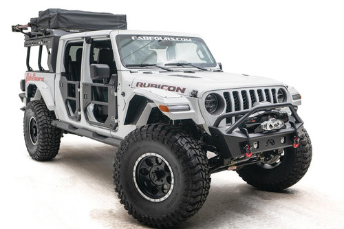 Fab Fours Stubby Bumper w/Pre-Runner Guard 2 Stage Matte Black Powder Coated JL18-B4752-1 