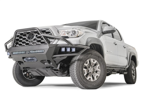 Fab Fours Vengeance Winch Front Bumper w/High Pre-Runner Guard Bare Steel TB16-03-B 