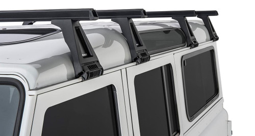  Rhino-Rack 93-94 Land Rover Defender 4 Door 4WD SUV Heavy Duty RL210 4 Bar Roof Rack - Black JA0850 