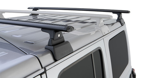 Rhino-Rack 18-21 Jeep Wrangler 4 Door SUV Vortex RLT600 2 Bar Backbone Roof Rack - Black JB0898