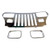 Stainless Steel Grille Applique w/ Chrome Bezels for 87-95 Jeep YJ Wrangler