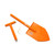 GP Factor CS-2.1 Camp Shovel - Two Piece - Orange