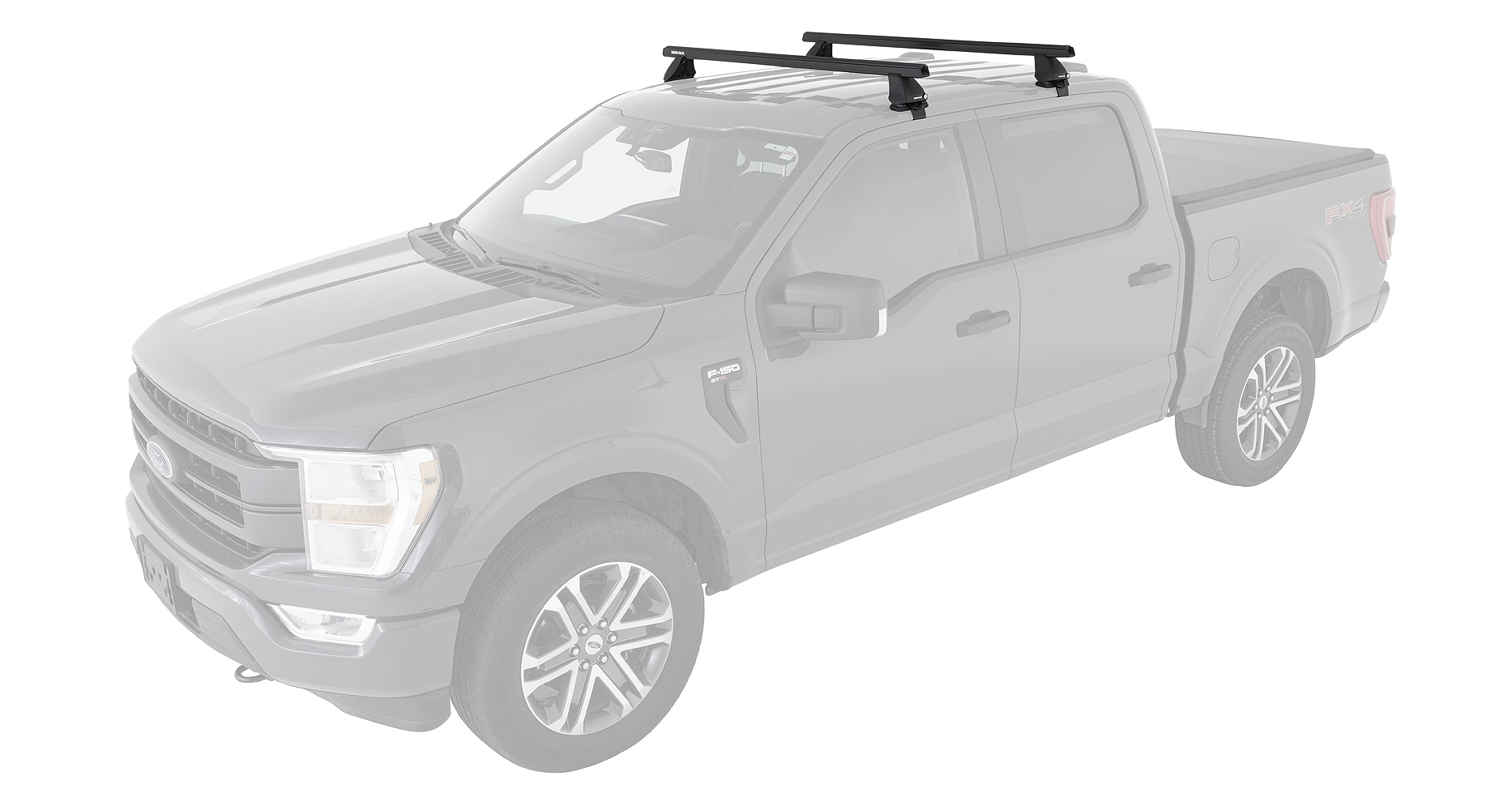 Rhino-Rack 19-21 Chevrolet Silverado 1500 4 Door Pick Up Heavy Duty 2500 2  Bar Roof Rack - Black JA8135 - OK4WD