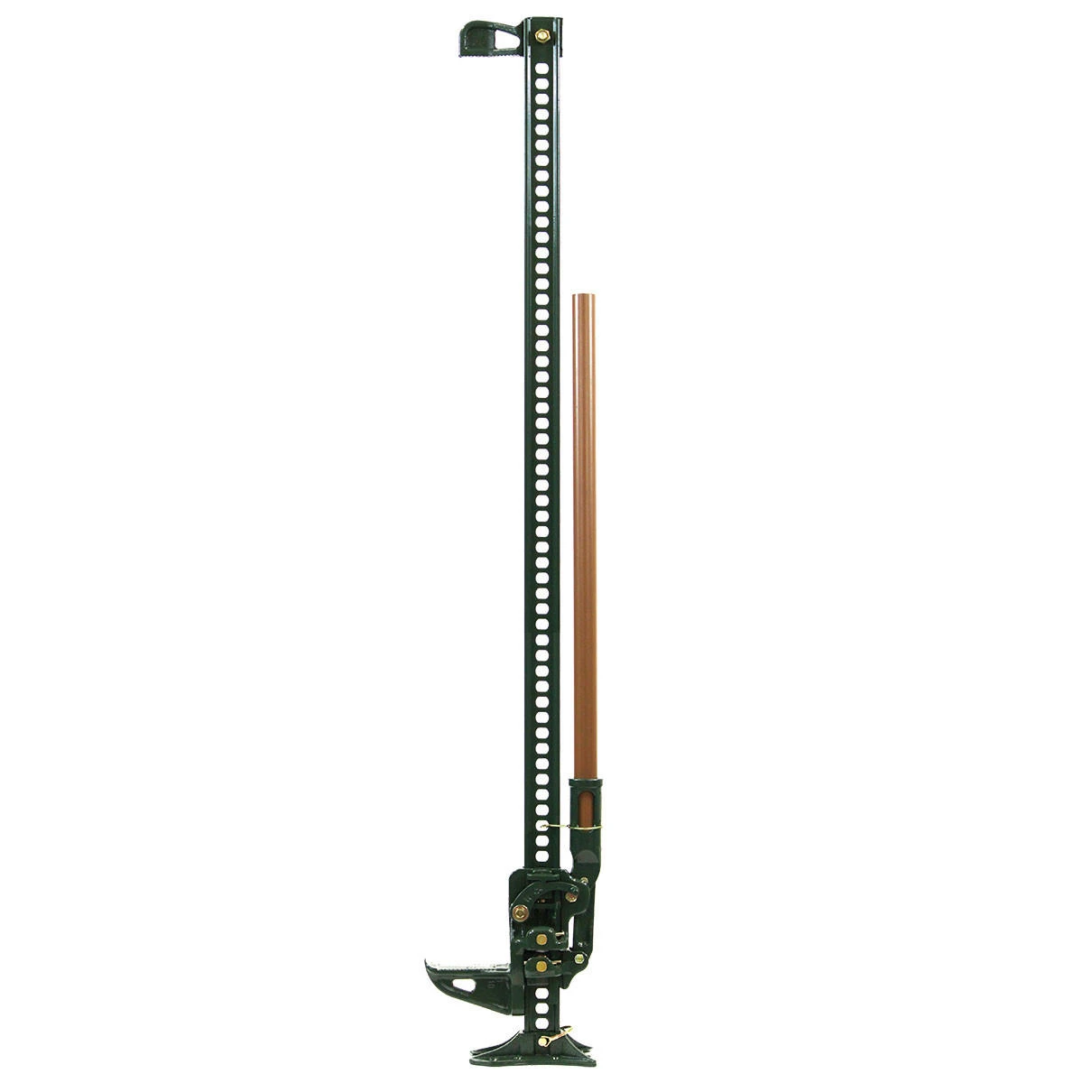 60 in Hi-Lift  Jack, 7000 lb. Capacity. Green Jack with a Brown Handle.