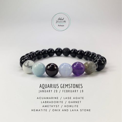 Talented Artisan Abel Jaramillo creates beautiful bracelet pieces made with semiprecious stones. Choose yours according to your horoscope and order today!