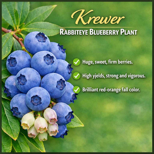 Krewer Rabbiteye Blueberry Plant Berryking.com