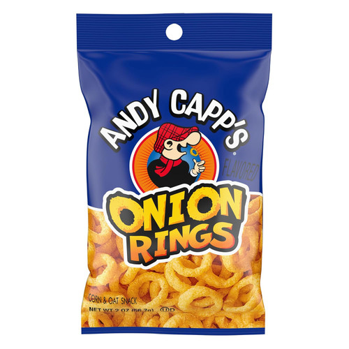 Andy Capp's Onion Rings Baked Oat and Corn Snacks, 2oz (Pack of 12)