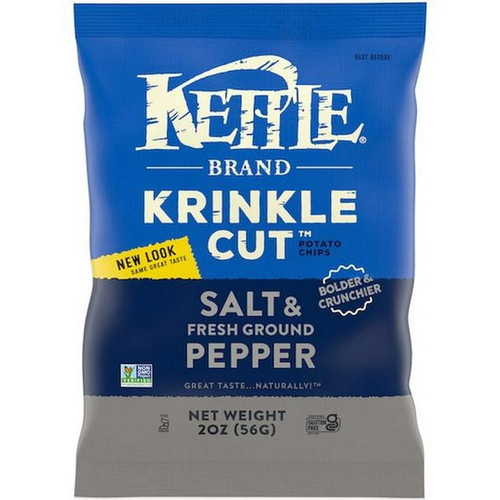 Kettle Potato Chips, Sea Salt and Pepper, 2oz (Pack of 6)